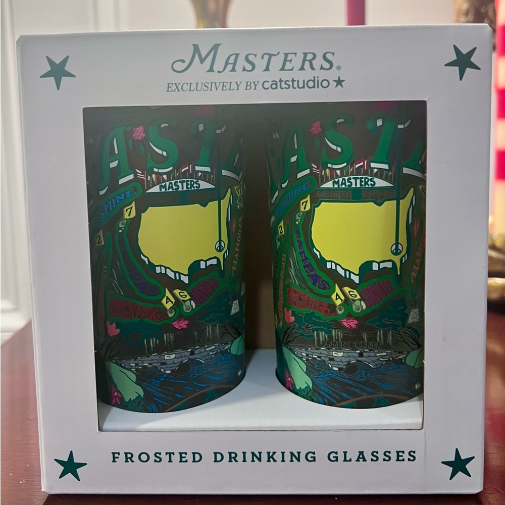 2025 Masters Frosted 2 Drinking Glasses 15 oz Augusta Catstudio Augusta National